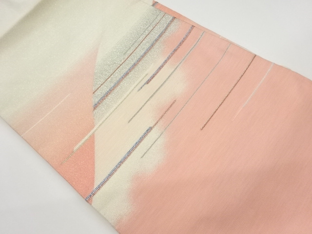 JAPANESE KIMONO / VINTAGE NAGOYA OBI / TSUZURE / WOVEN MOUNTAINS & STRIPE